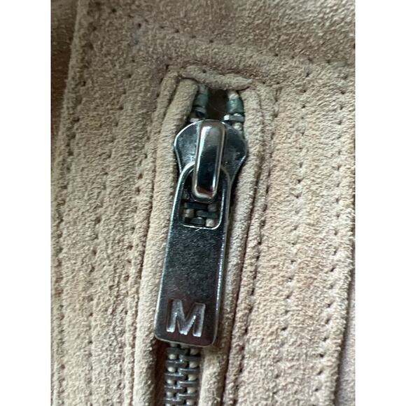 Michael Kors Genuine Tan Suede Leather Skirt Snaps & Zip /Belted Size 8 EUC - Picture 8 of 11